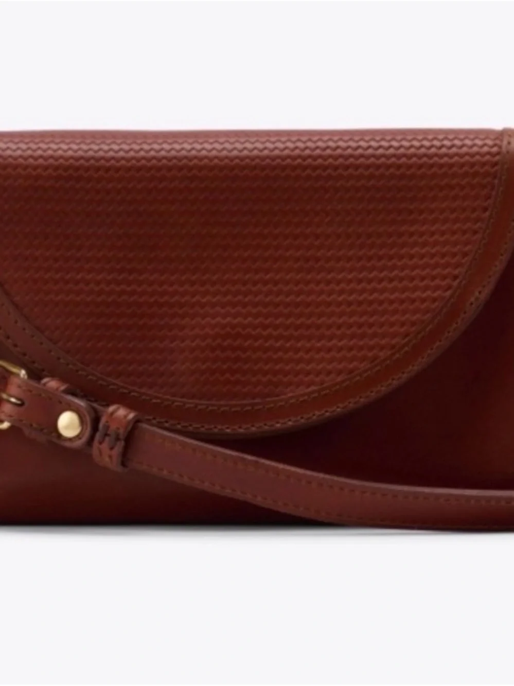 Nisolo Cleo Convertible Clutch in Woven Brandy Leather - Picture 3 of 8